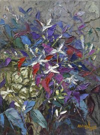 Ashraf, 09 x 12 Inch, Oil on Canvas, Floral Painting, AC-ASF-010